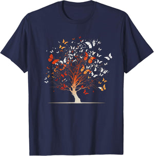 Butterfly Tree funny butterfly T-Shirt - T-Shirt | Navy