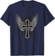 Y2K Aesthetic Cross 90's 2000's Biker Grunge Punk Rock Emo T-Shirt - T-Shirt | Navy