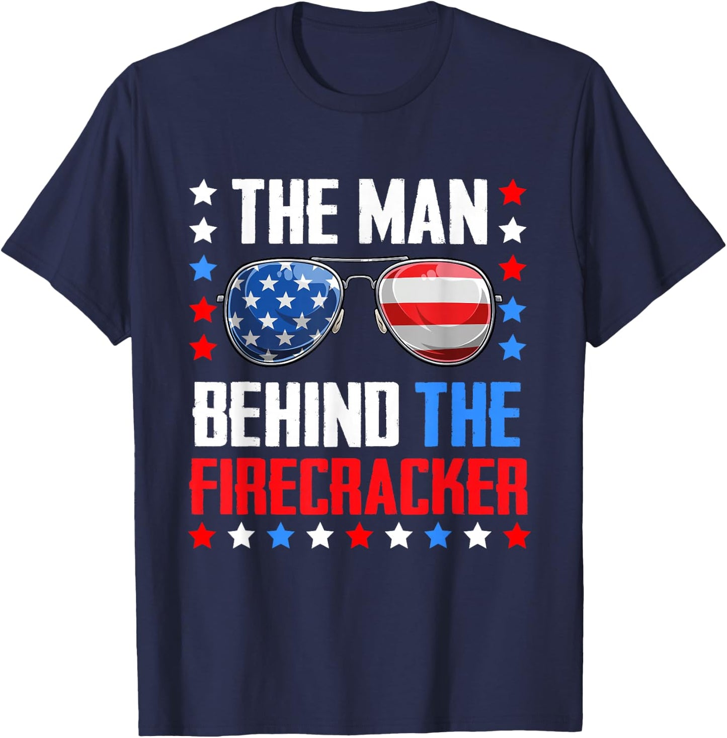 The Man Behind The Firecracker 4th Of July Pregnancy T-Shirt - T-Shirt | Navy