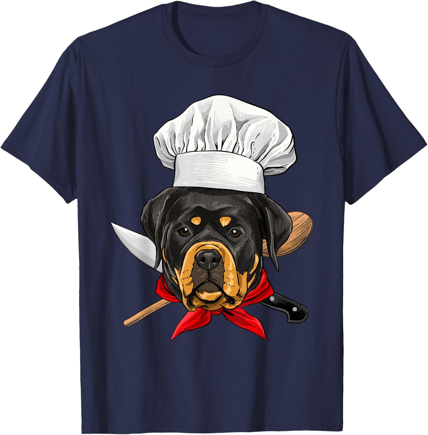 Restaurant Rottweiler Chef Cook Cooking Lover Pet Dog Lovers T-Shirt - T-Shirt | Navy