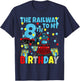 8th Train Birthday Party Railway to My Eighth Birthday Boys T-Shirt - T-Shirt | Navy