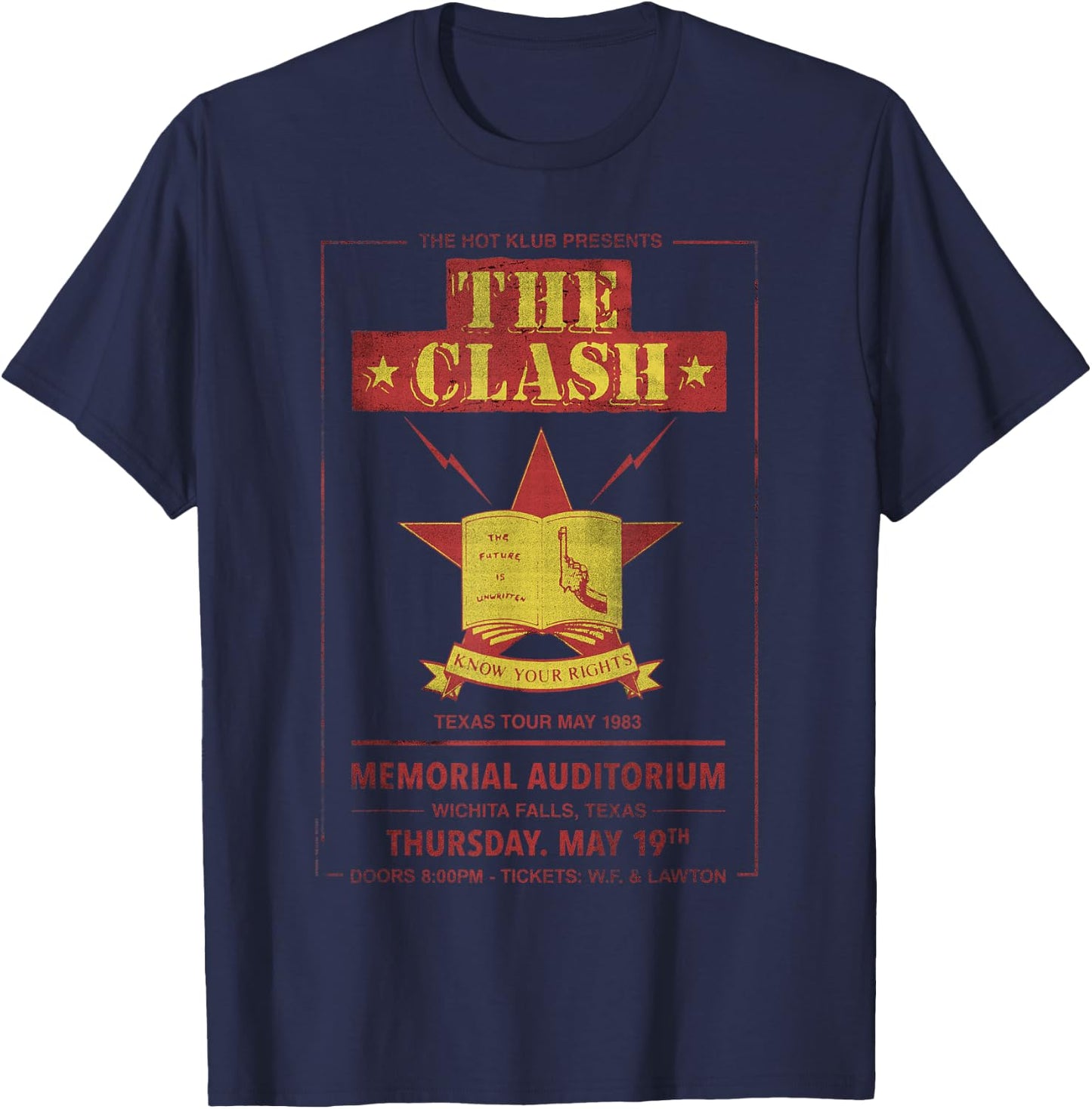 The Clash - Texas Tour 83' Wichita Falls T-Shirt - T-Shirt | Navy