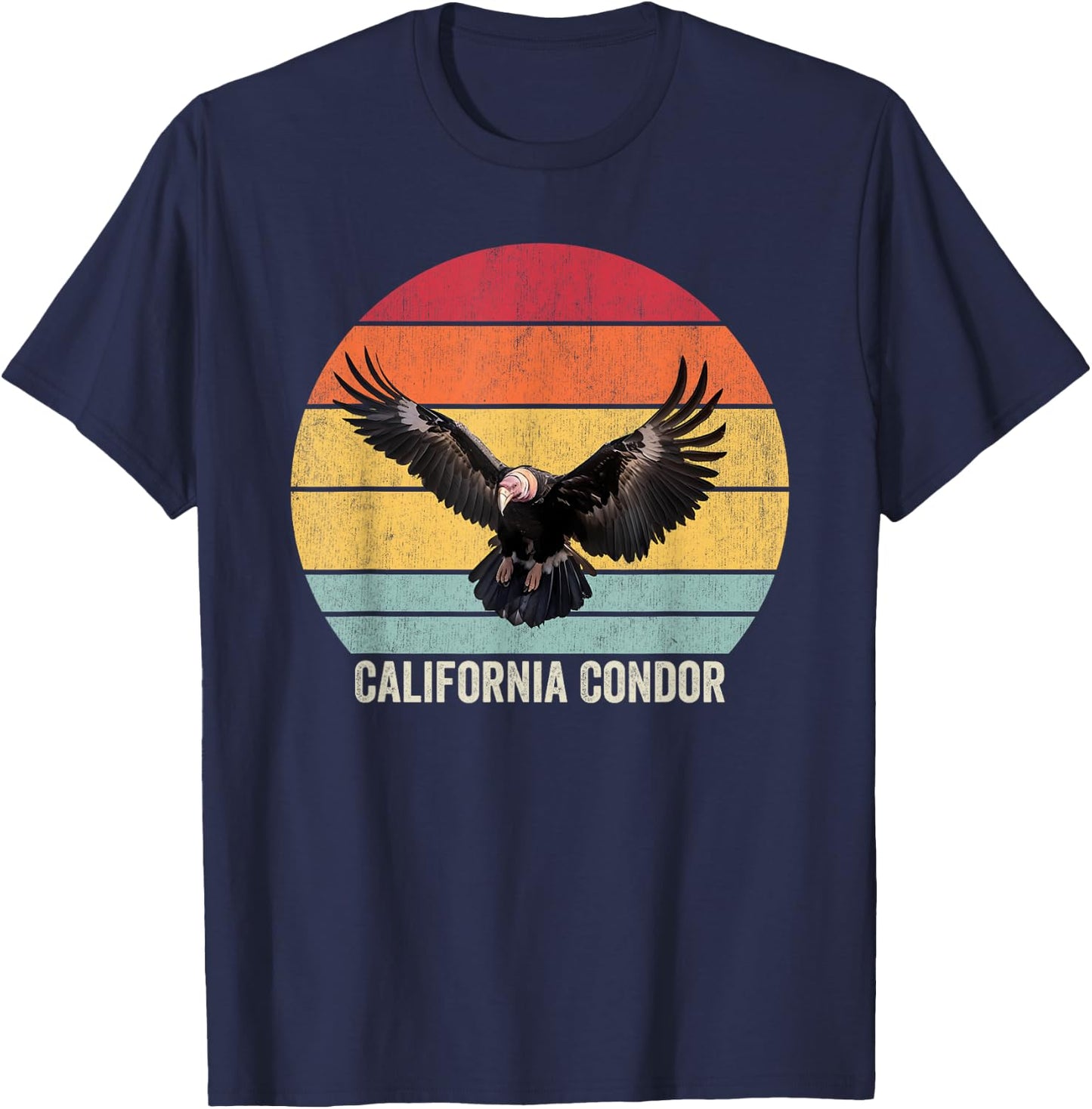 California Condor Vintage , Black, Small, -Kids T-Shirt - T-Shirt | Navy