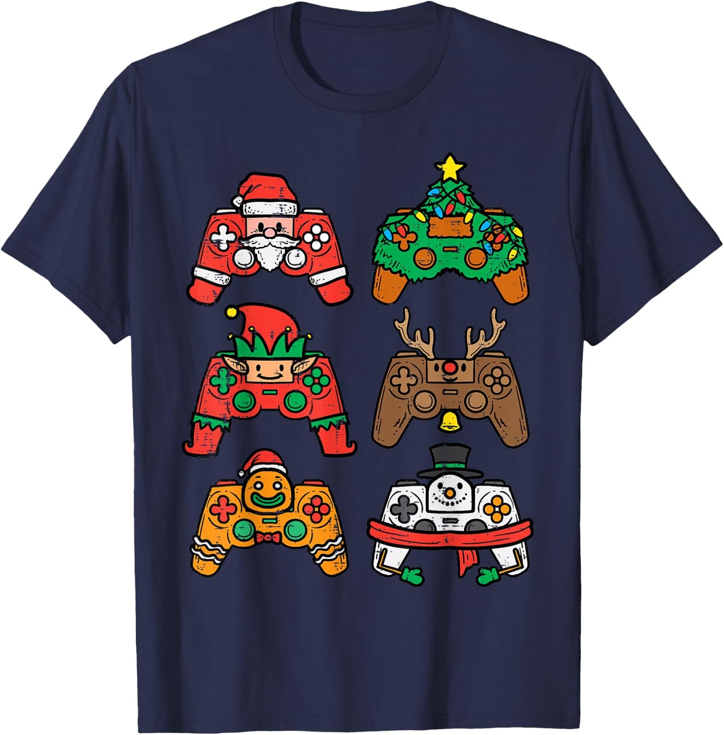 Christmas Gamer Controller Xmas Gaming Men Boys Kids Youth T-Shirt - T-Shirt | Navy
