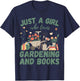 Just A Girl Who Loves Gardening & Books Reading Plants Cute T-Shirt - T-Shirt | Navy
