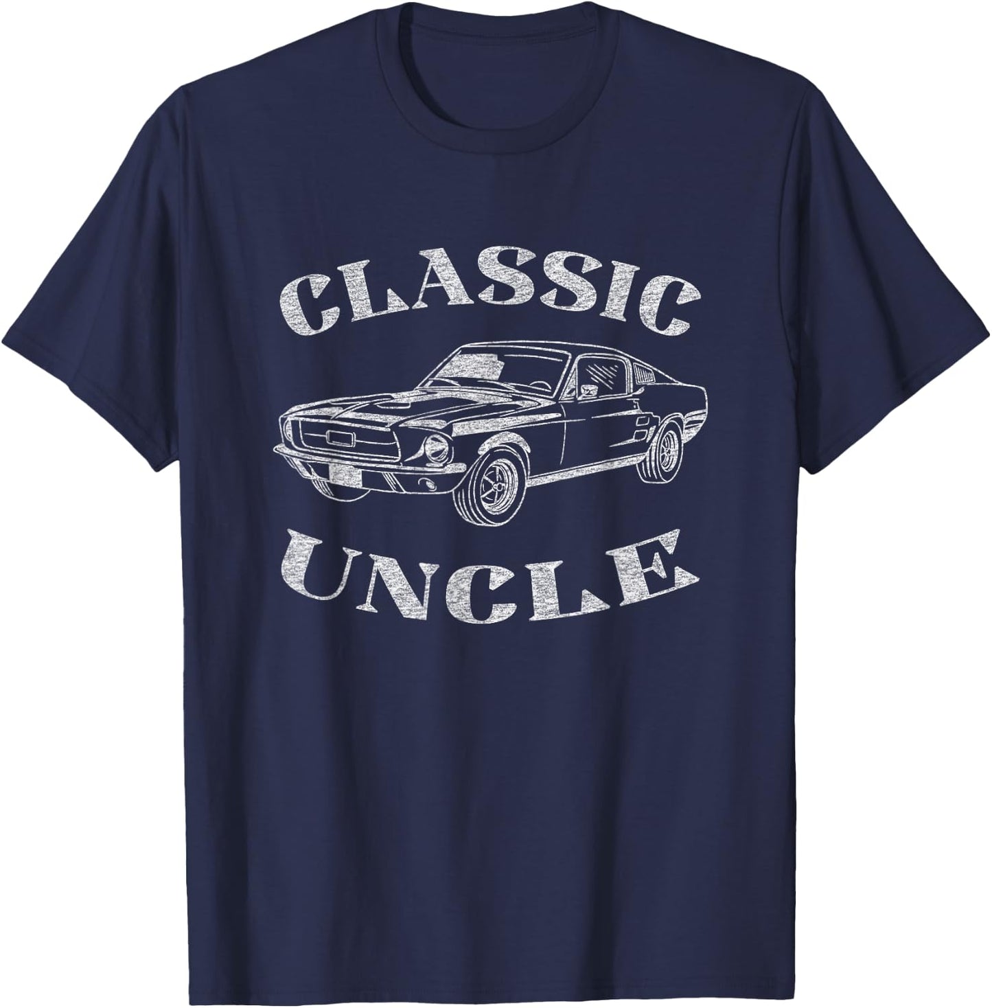 Funny Uncle Saying Classic Car Graphic T-Shirt - T-Shirt | Navy