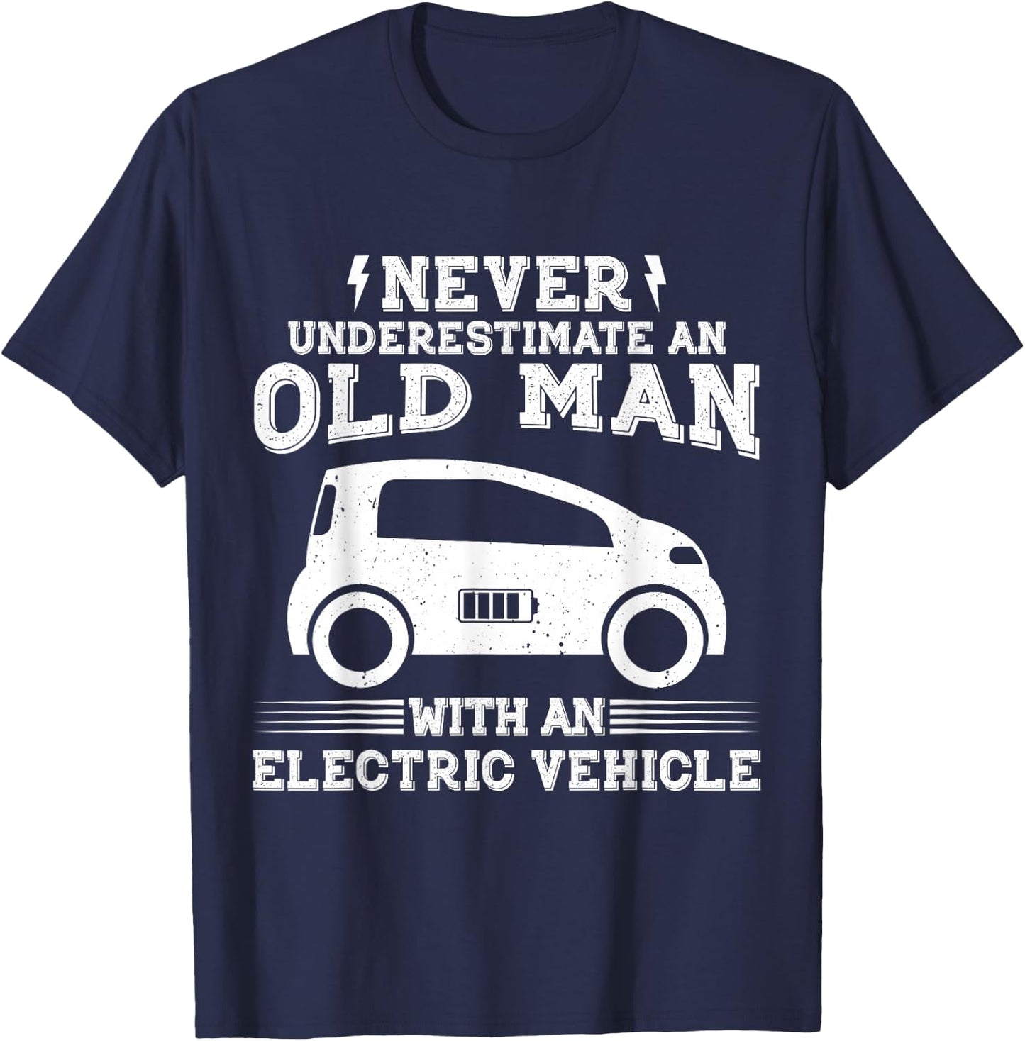 Funny Electric Vehicle - EV Car Electric Men T-Shirt - T-Shirt | Navy
