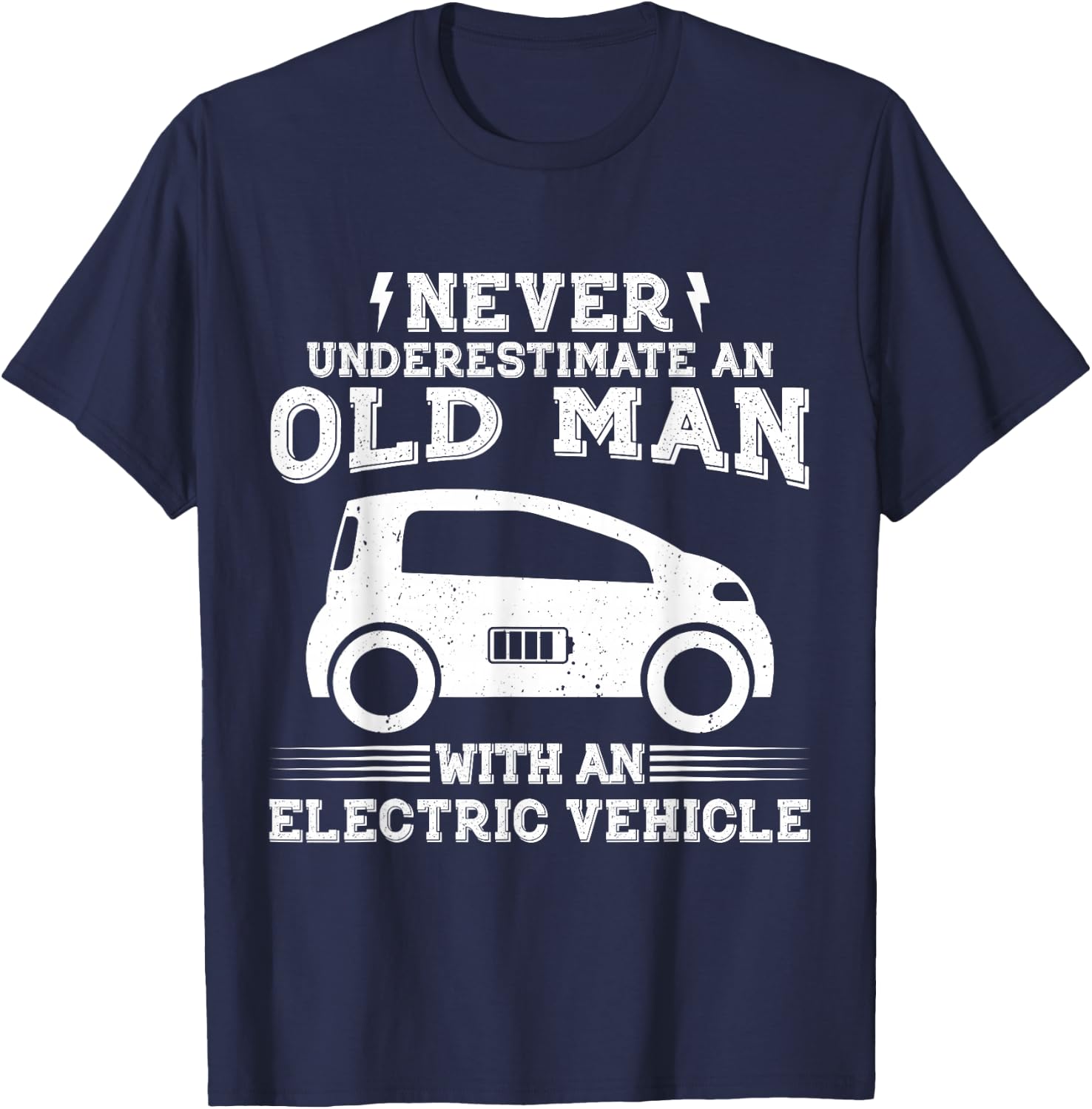 Funny Electric Vehicle - EV Car Electric Men T-Shirt - T-Shirt | Navy