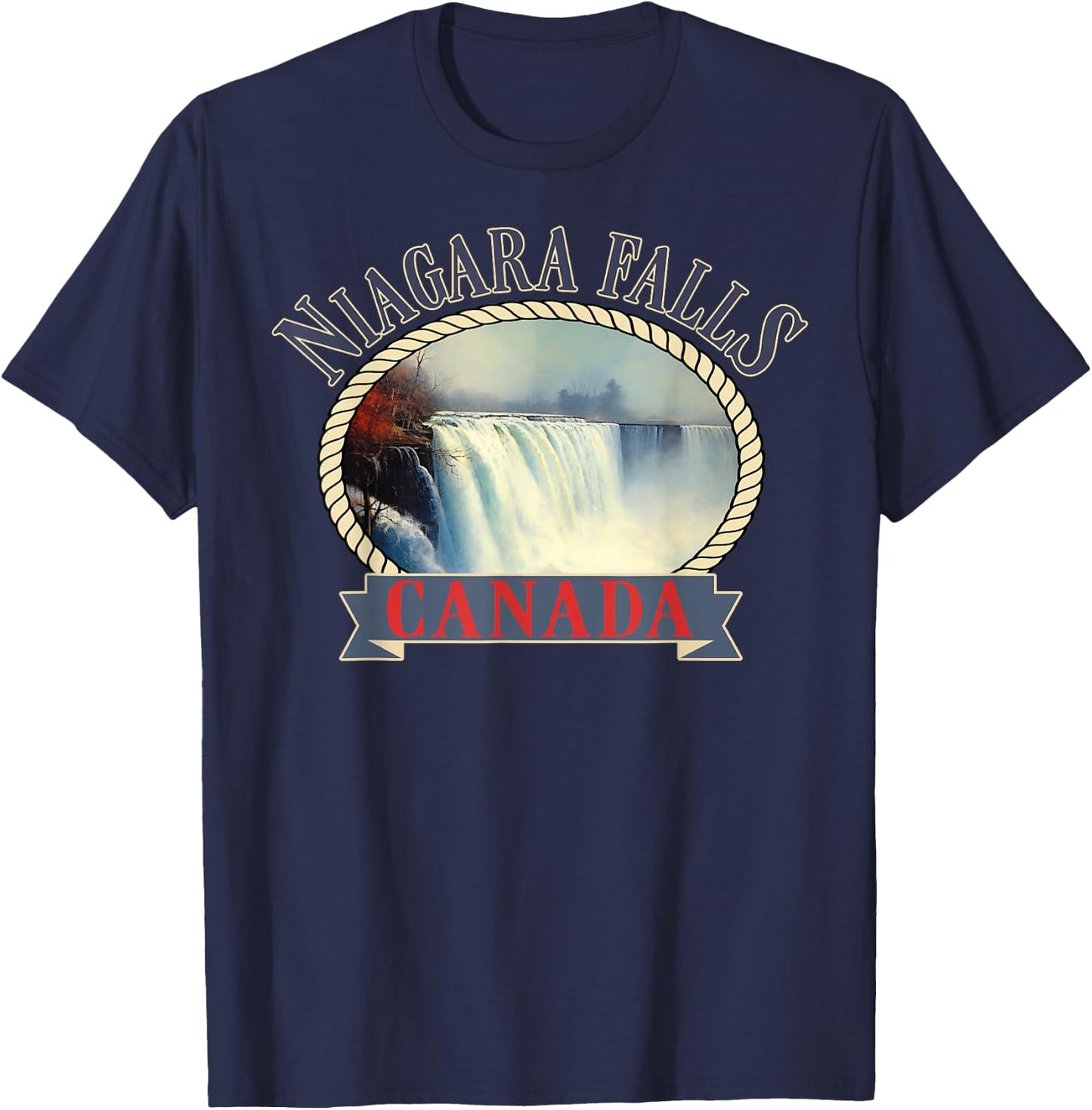 Niagara Falls Canada USA Nature river T-Shirt - T-Shirt | Navy