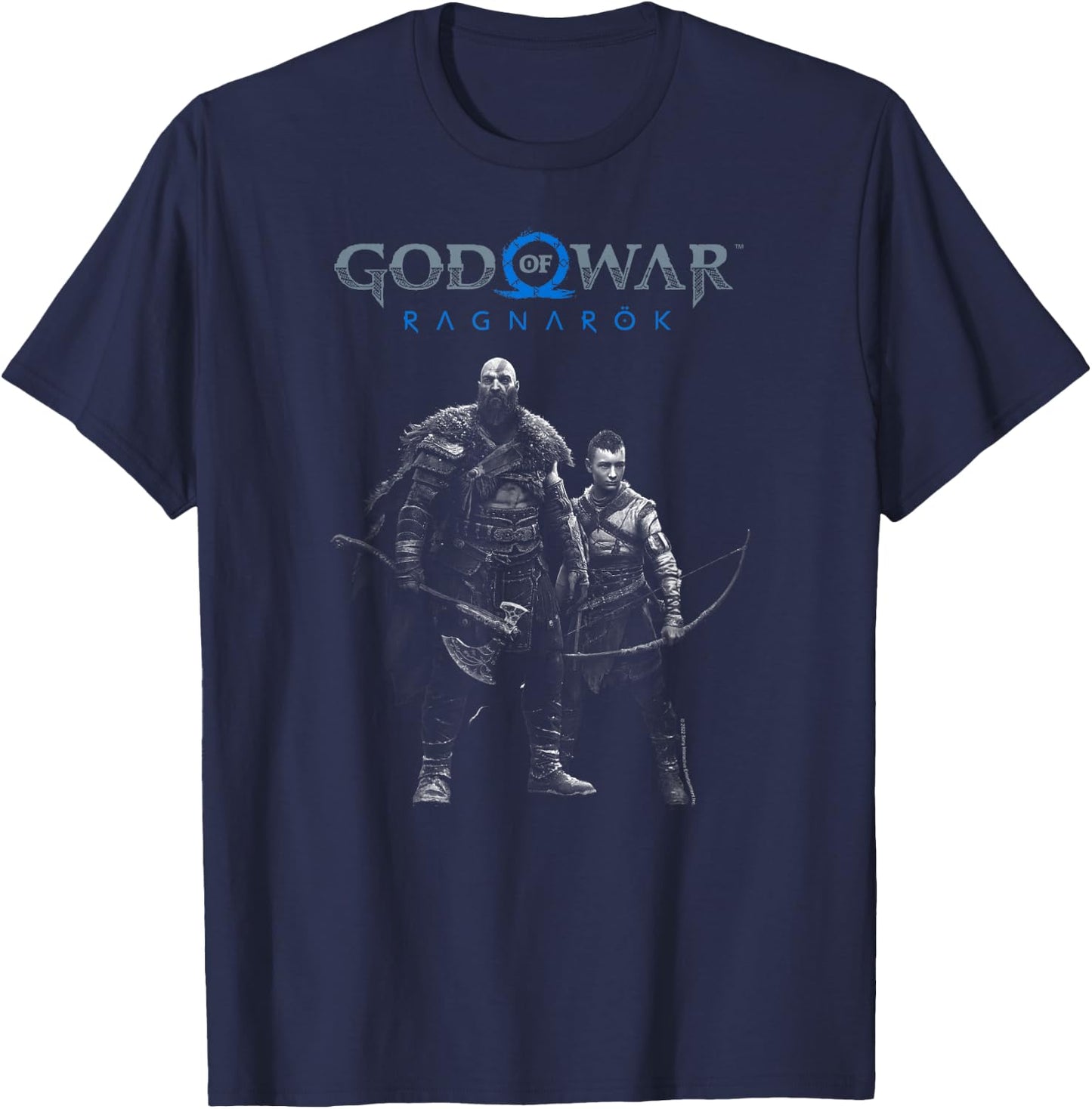 God of War: Ragnarok Silver Kratos and Atreus T-Shirt - T-Shirt | Navy
