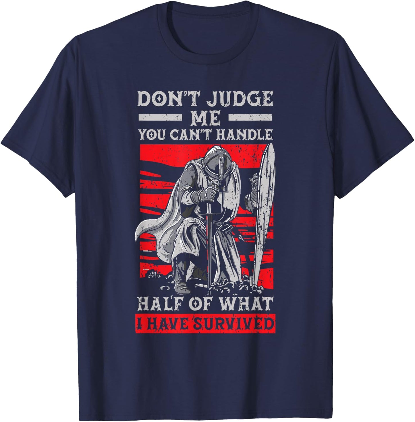 Knight Lover Medieval Soldier Knighthood Warrior T-Shirt - T-Shirt | Navy