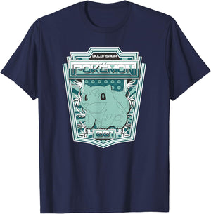 Pokémon Bulbasaur 001 Color Pop Badge T-Shirt - T-Shirt | Navy