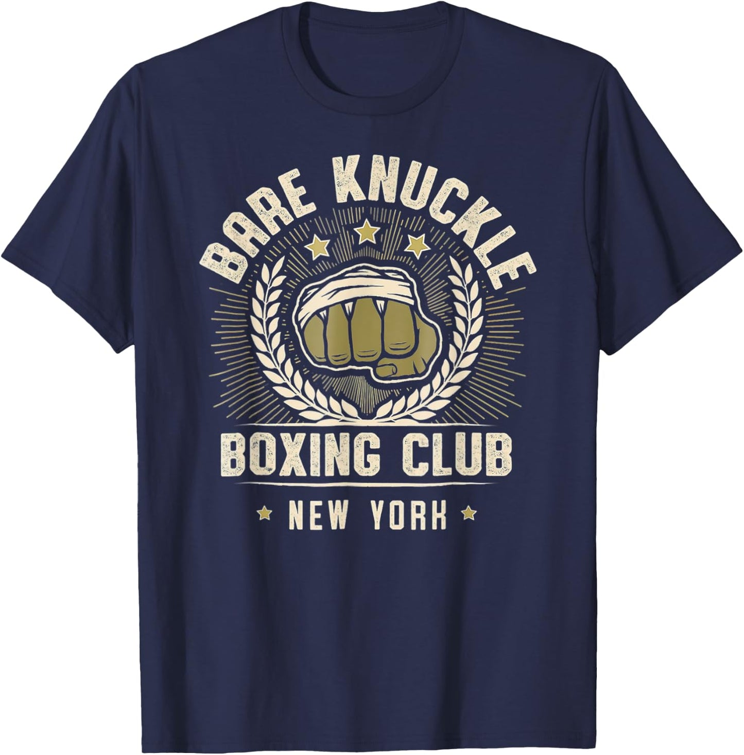Vintage Bare Knuckle Boxing Club Est 1950 Boxing Hand T-Shirt - T-Shirt | Navy