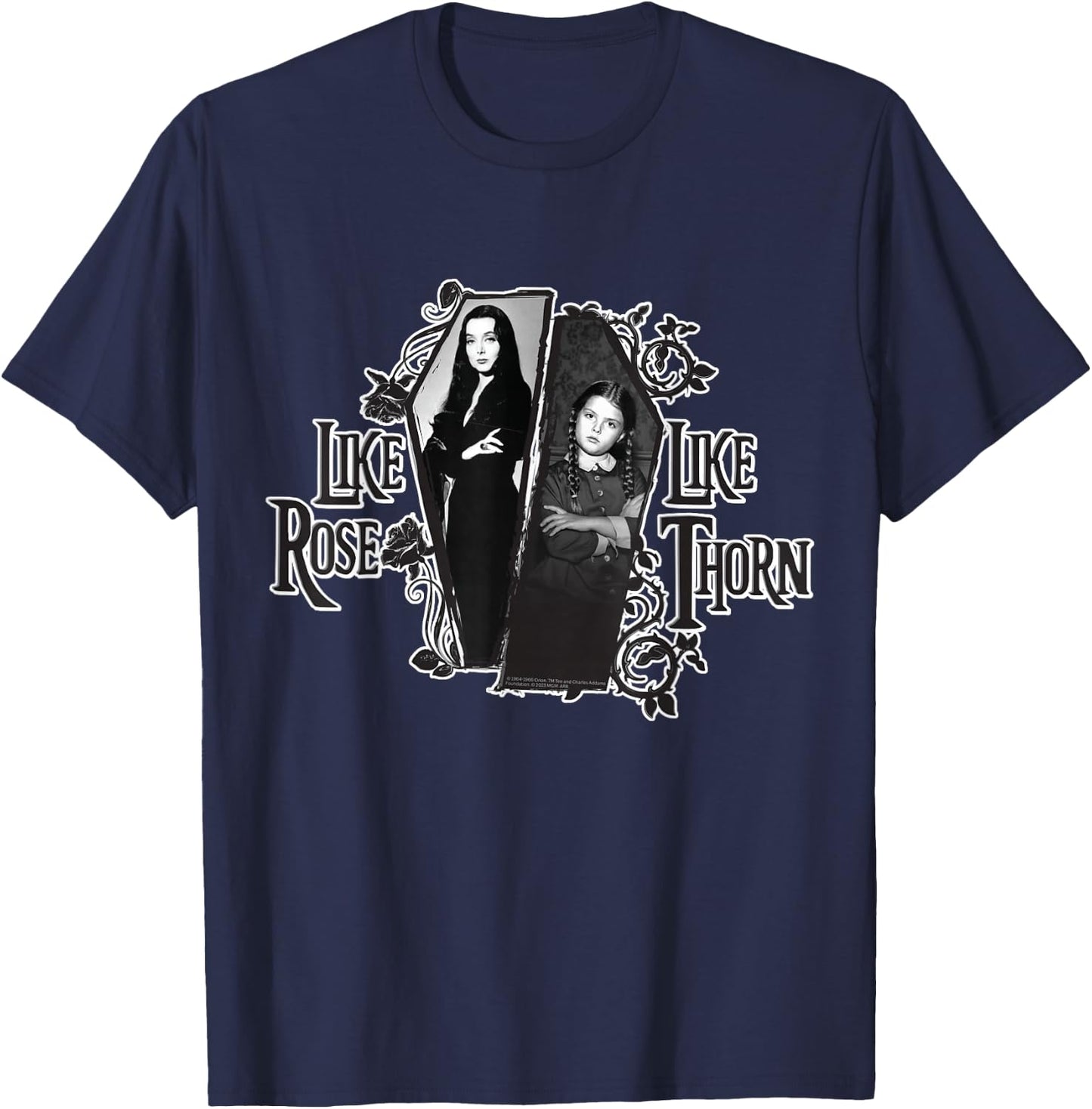 The Addams Family TV Series – Mothers Day Morticia Wednesday T-Shirt - T-Shirt | Navy