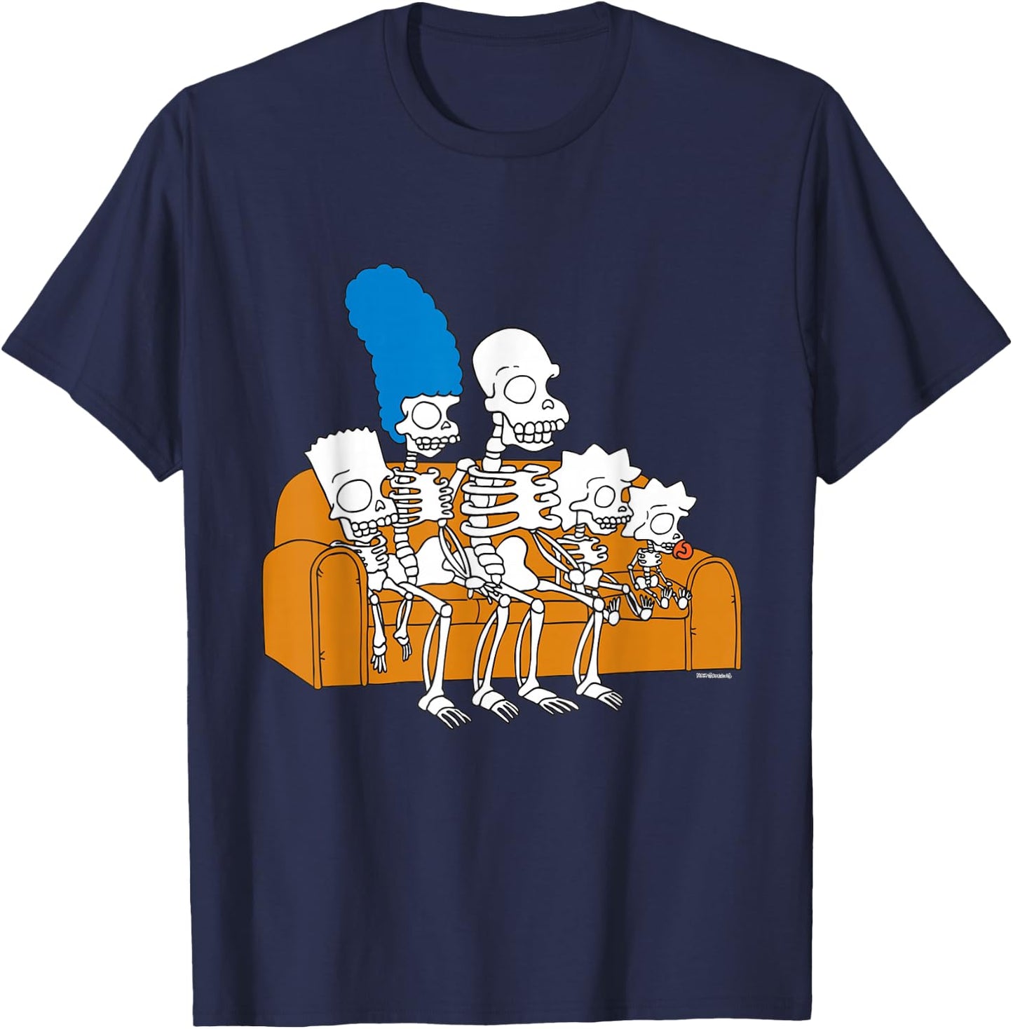 The Simpsons Skeletons Treehouse of Horror Couch Gag T-Shirt - T-Shirt | Navy