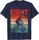 8 Year Old MTB Mountainbike Biker Birthday Boys Biking 8th T-Shirt - T-Shirt | Navy