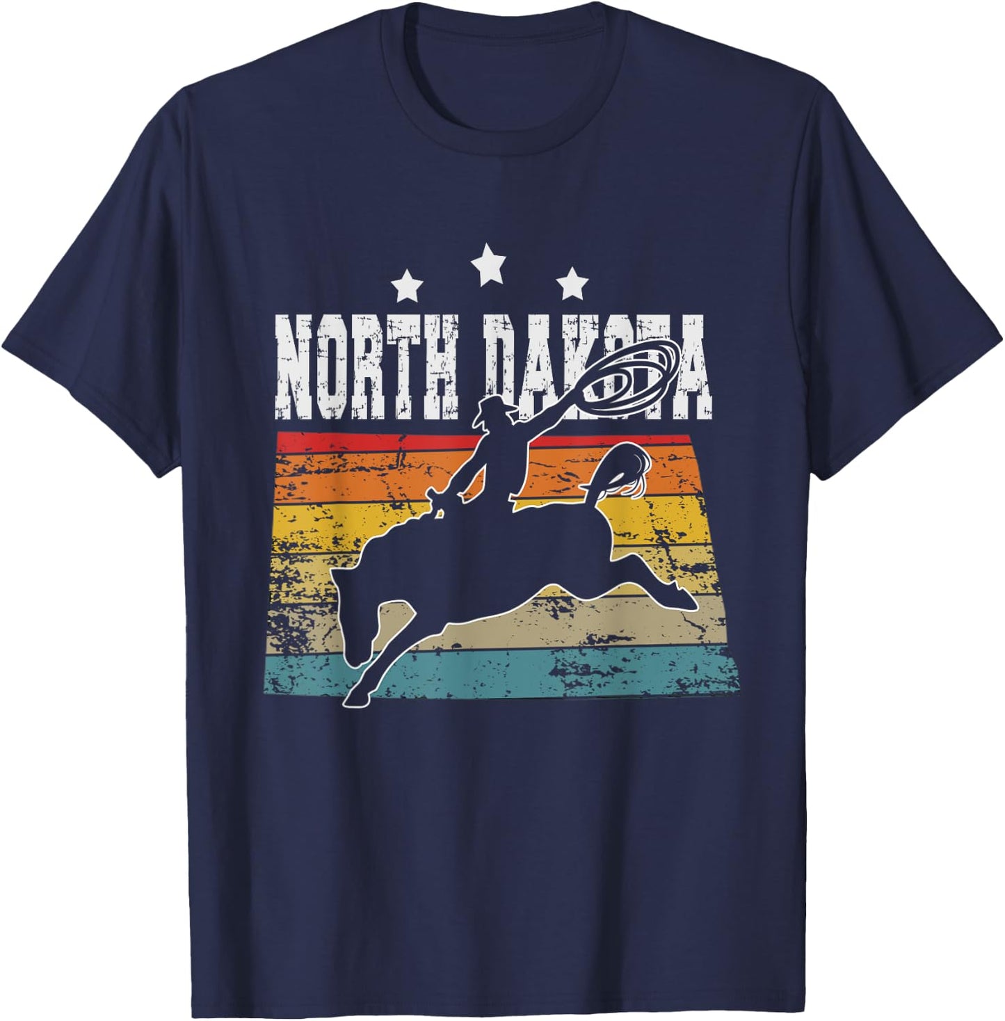Vintage North Dakota Rodeo T-Shirt - T-Shirt | Navy