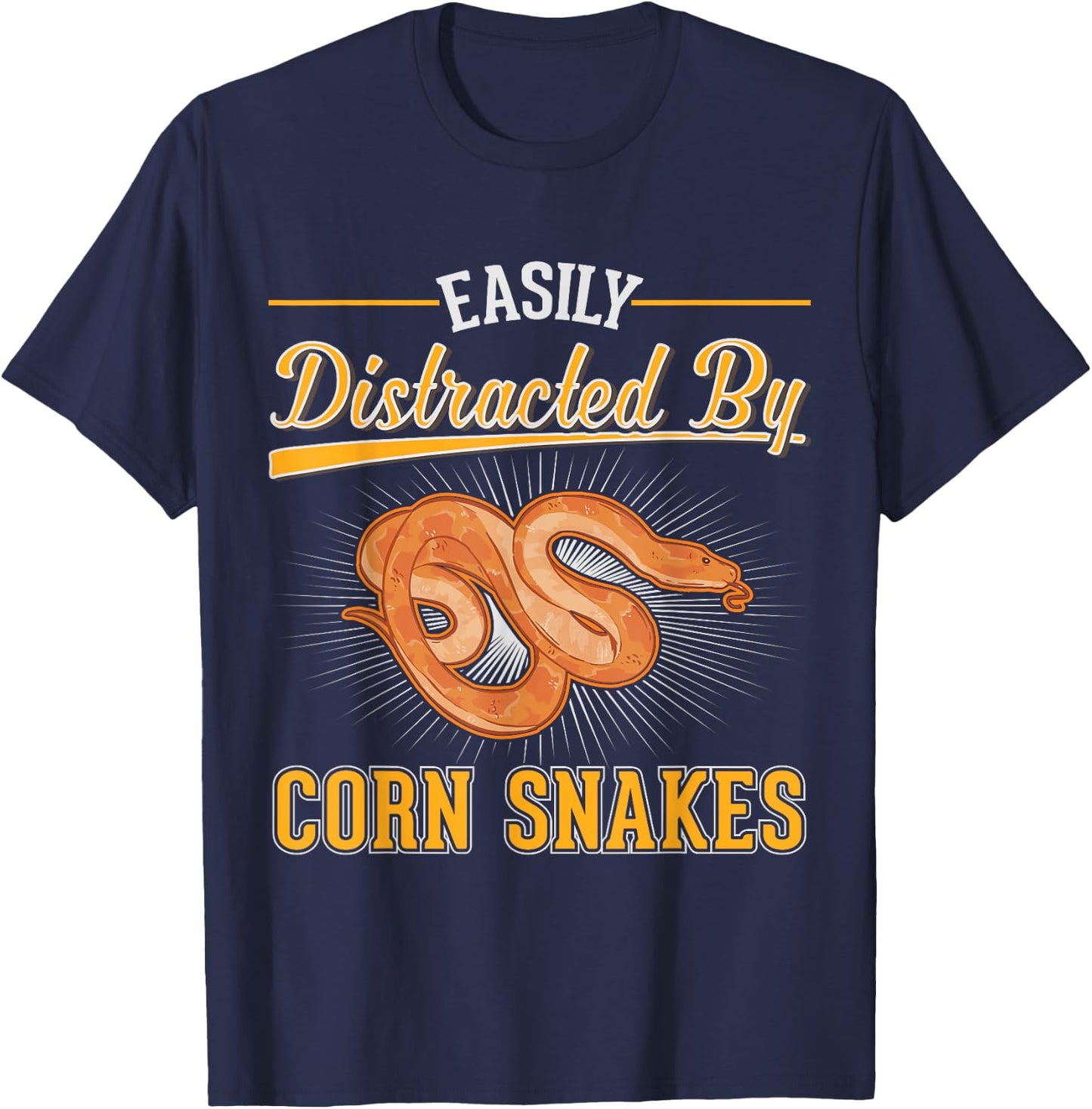 Easily distracted by Corn Snakes T-Shirt - T-Shirt | Navy