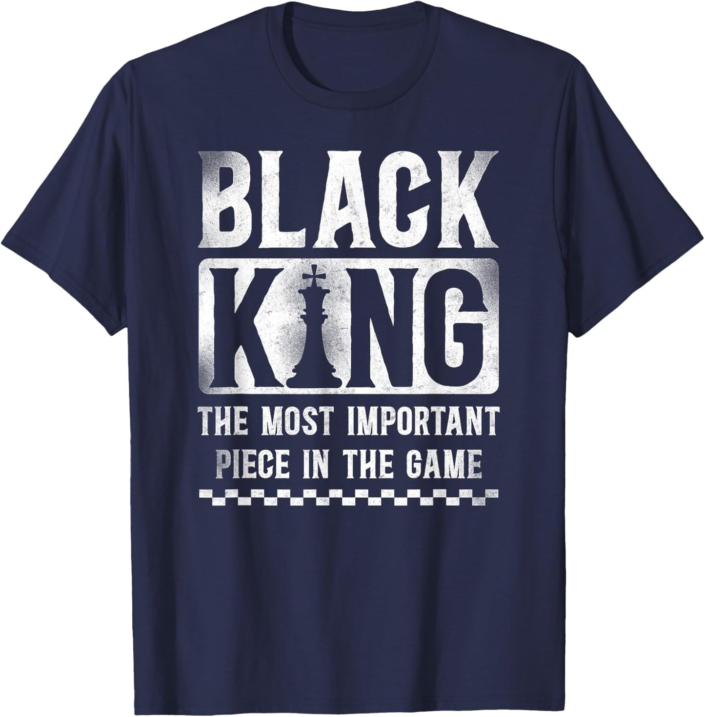 Chess Player Chess Piece Vintage Black King African American T-Shirt - T-Shirt | Navy