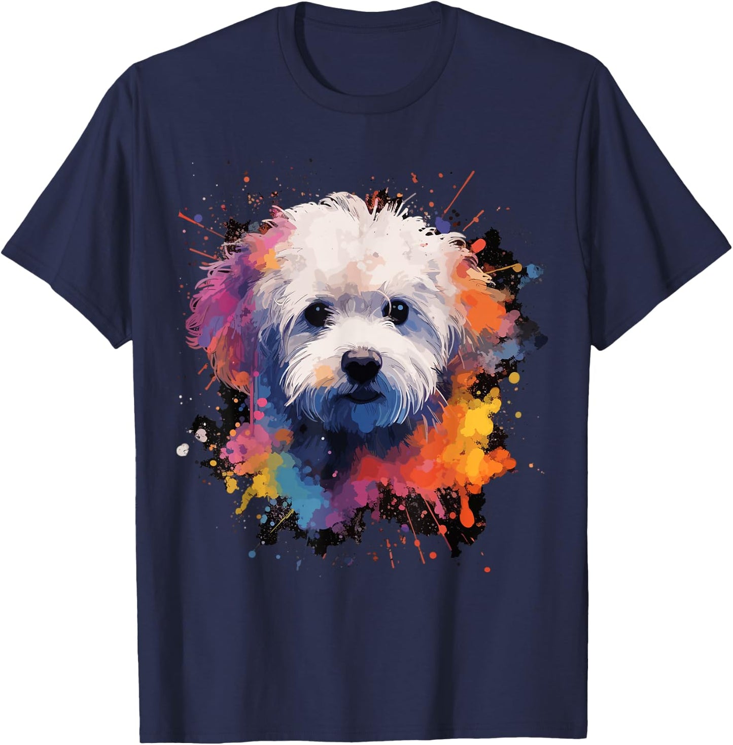 Bichon Frise Dog T-Shirt - T-Shirt | Navy