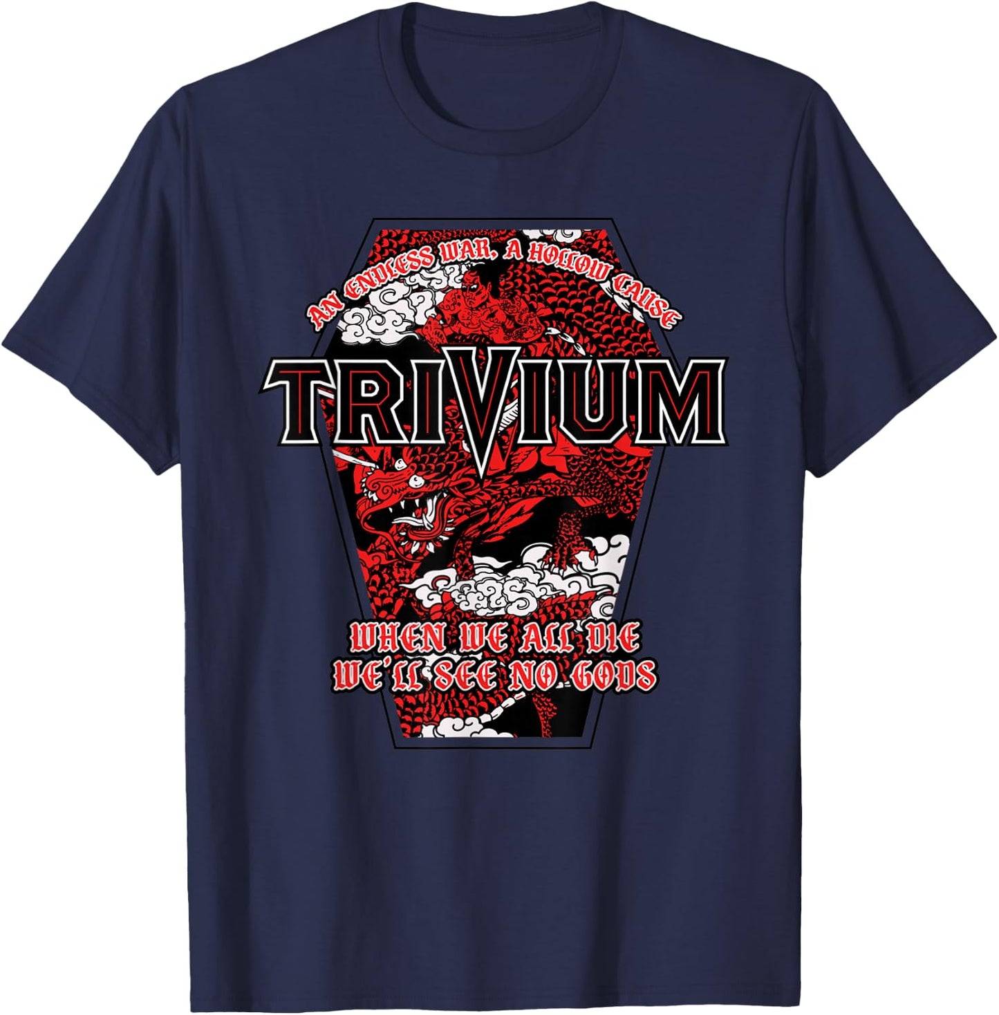 Trivium No Gods White T-Shirt - T-Shirt | Navy