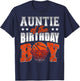 AUNTIE Of The Birthday Boy Basketball Family Baller Party T-Shirt - T-Shirt | Navy