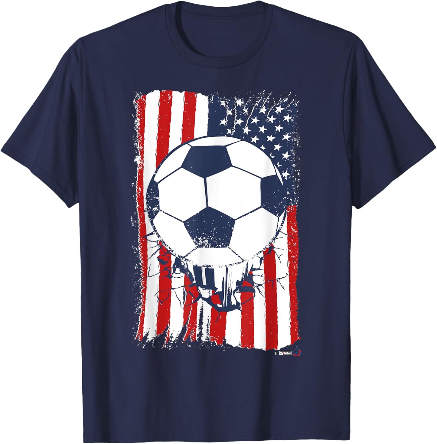US Soccerball, USA Flag Football T-Shirt - T-Shirt | Navy