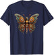 Butterfly in steampunk mechanical gear, vibrant butterflies T-Shirt - T-Shirt | Navy