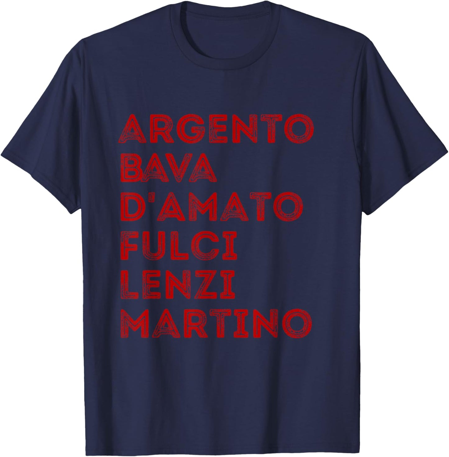 Italian Horror and Giallo Movie Directors Maestros Masters T-Shirt - T-Shirt | Navy
