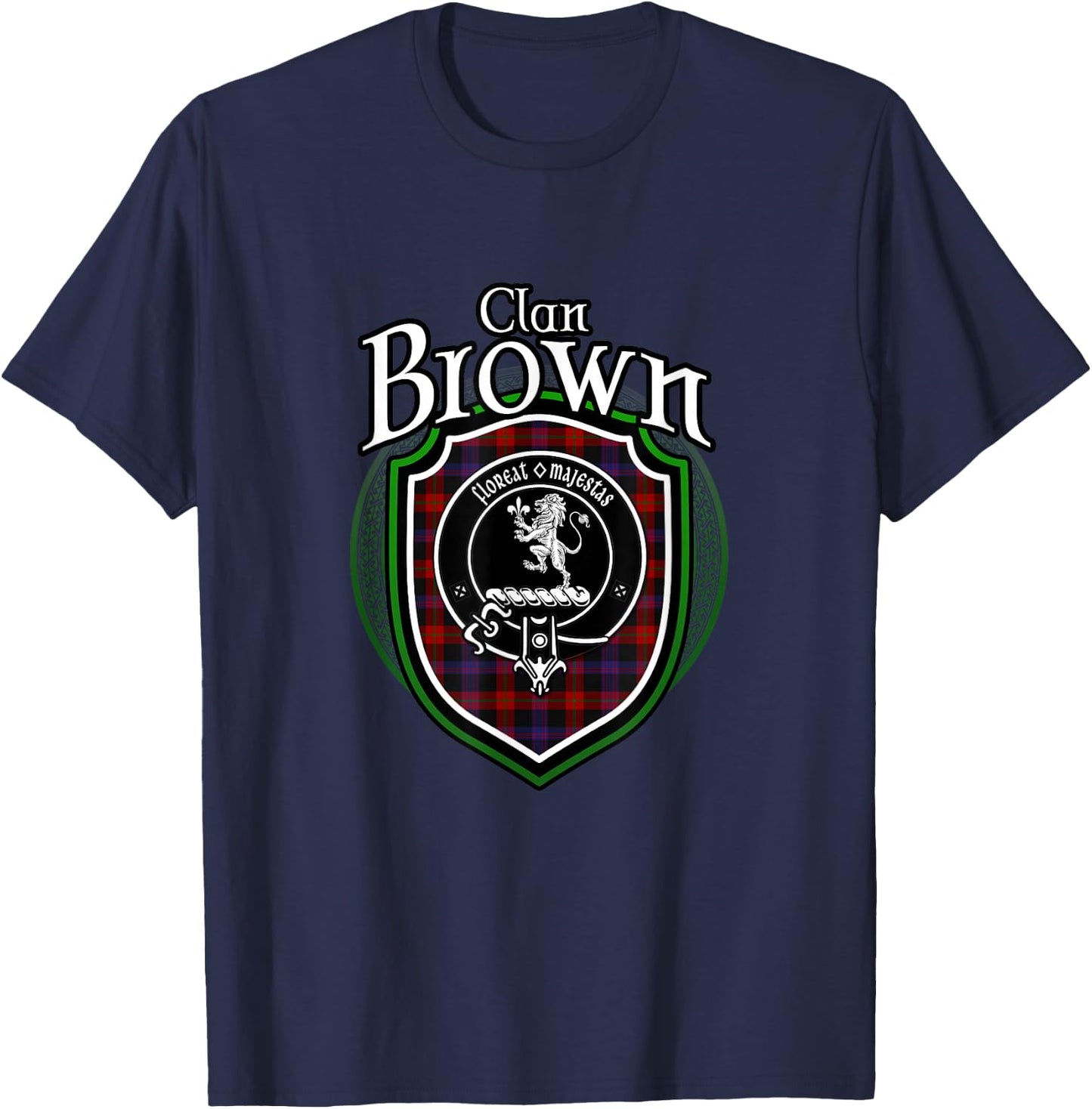 Brown Clan Crest | Scottish Clan Brown Family Crest Badge T-Shirt - T-Shirt | Navy