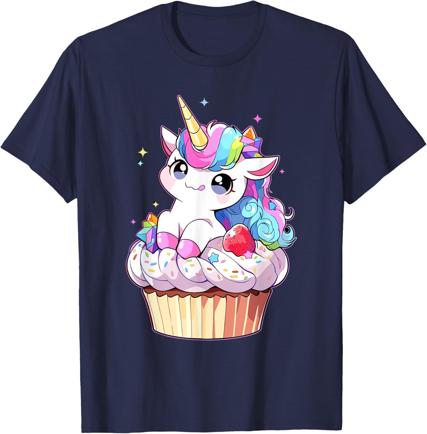 Cute Cupcake Baker Unicorn Lovers for Kids Women T-Shirt - T-Shirt | Navy