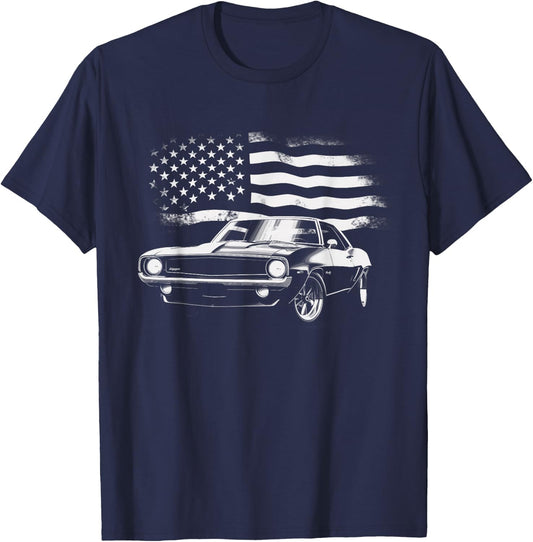 Vintage Classic Muscle Car T-Shirt - T-Shirt | Navy