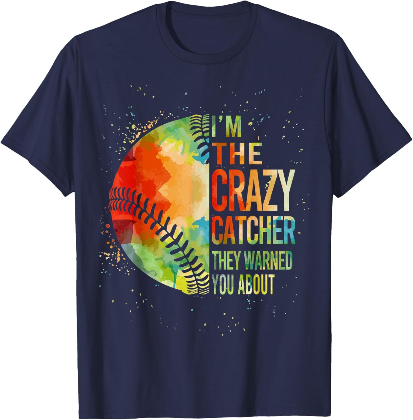 Softball-Shirt Crazy Catcher Funny Youth Teen Girl Women T-Shirt - T-Shirt | Navy