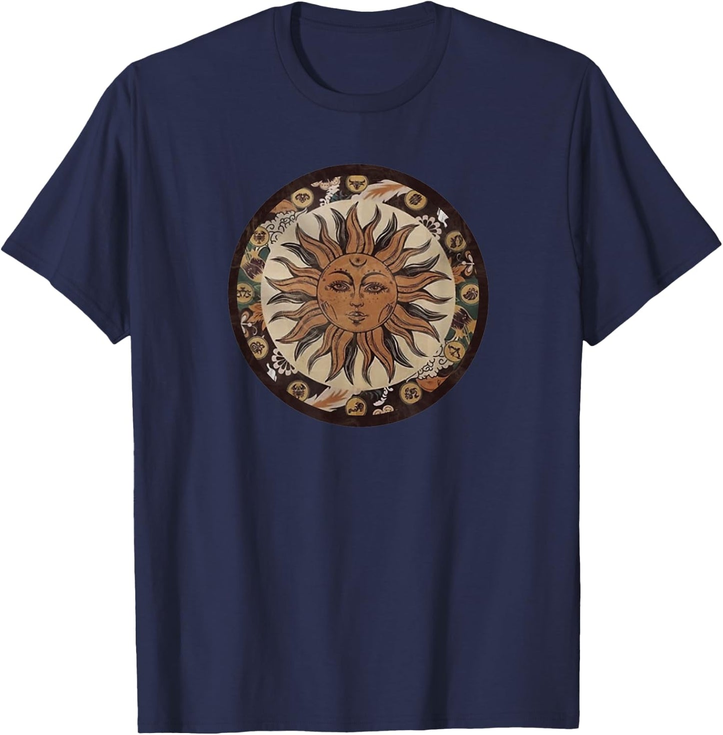 Inca Mexican Sun God T-Shirt - T-Shirt | Navy