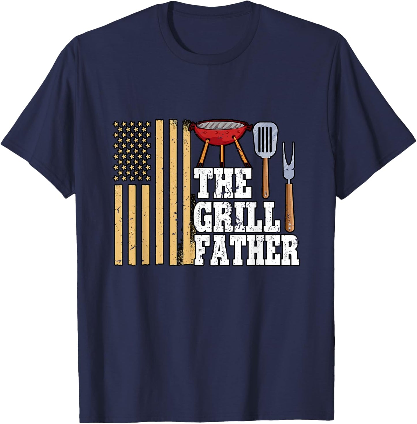 Barbecue Grill The Grillfather T-Shirt - T-Shirt | Navy