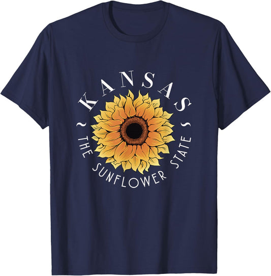 Kansas The Sunflower State | America USA | Kansasian T-Shirt - T-Shirt | Navy