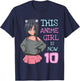 This Anime Girl is Now 10 Years Old Birthday Girl Kawaii T-Shirt - T-Shirt | Navy