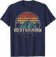 US Rocky Mountain National Park Shirts & More Retro Rocky Mountain - Men's Black Short Sleeve Small T-Shirt - T-Shirt | Navy