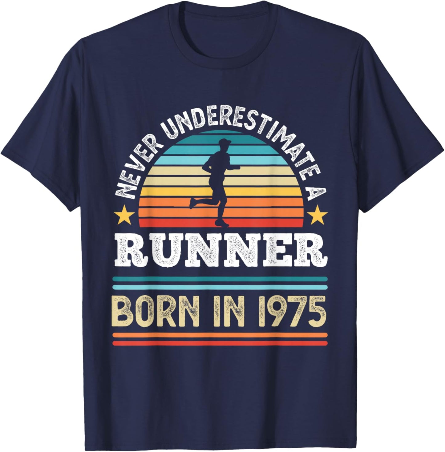Runner born in 1975 50th Birthday Running Gifts Dad T-Shirt - T-Shirt | Navy