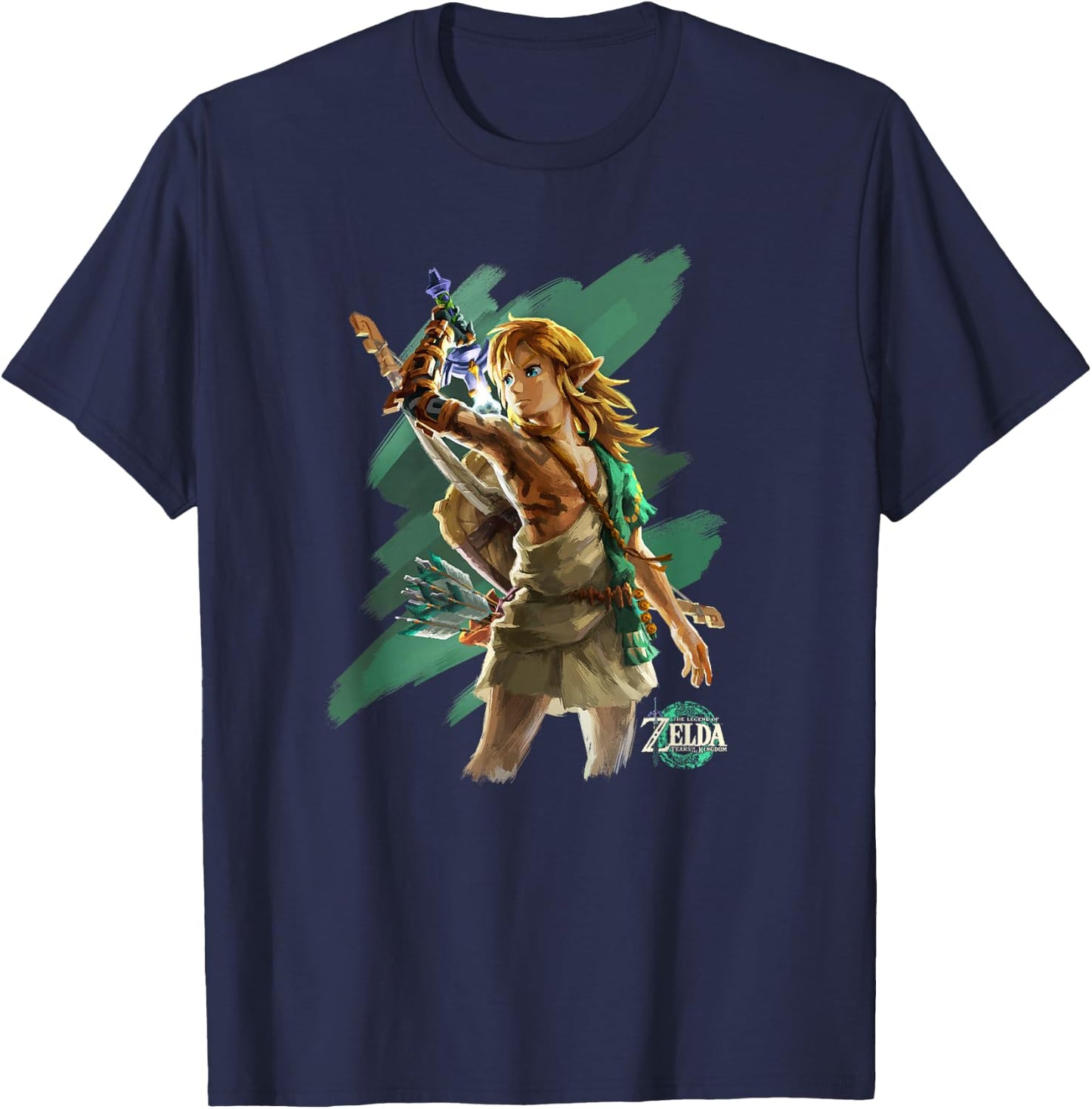 The Legend of Zelda Tears of The Kingdom Link Hero Poster T-Shirt - T-Shirt | Navy