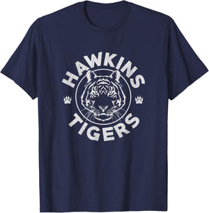 Stranger Things Vintage Hawkins Tigers School Collegiate T-Shirt - T-Shirt | Navy