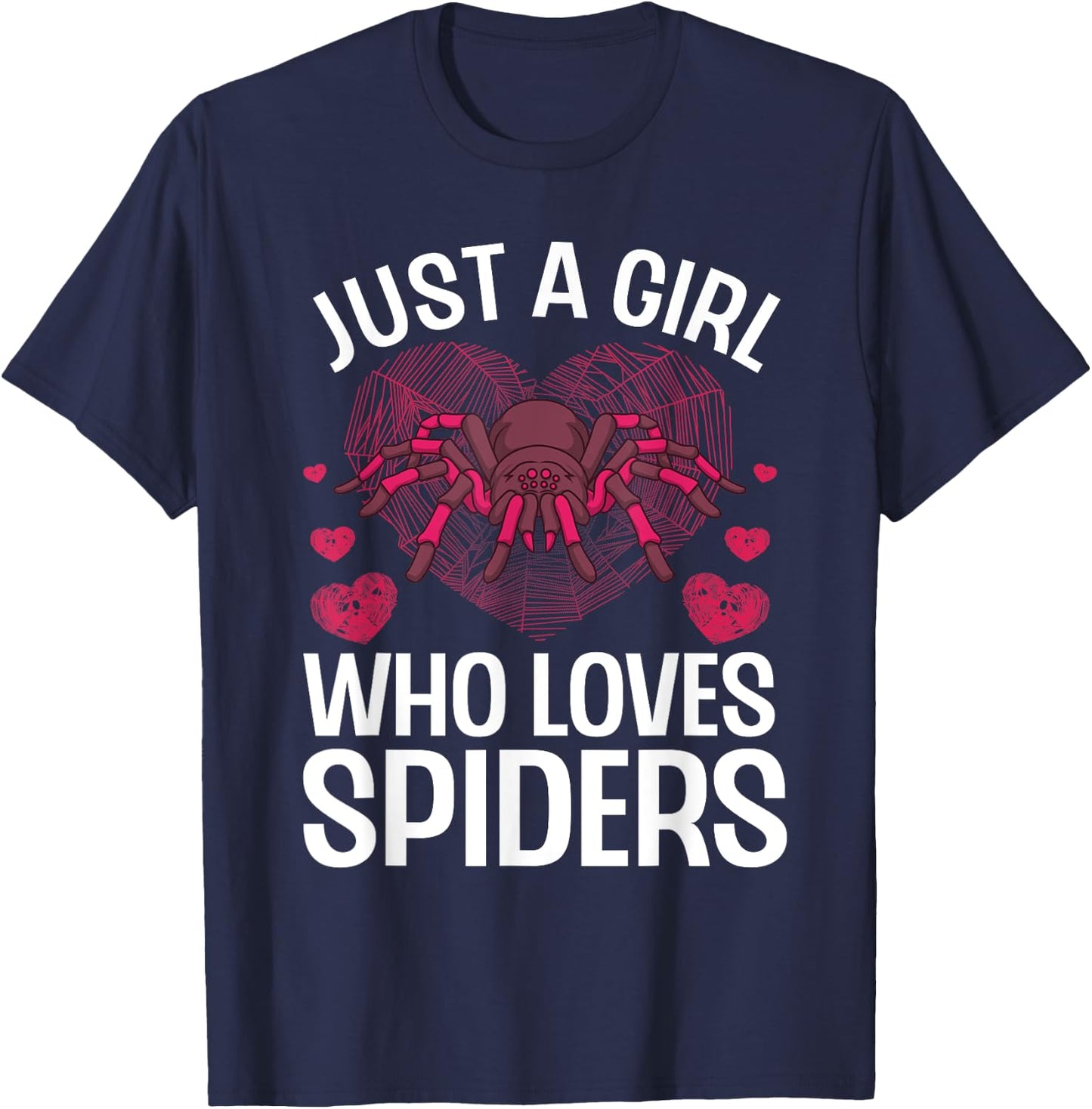 Funny Spider Arts For Girls Women Kids Arachnid Spider Lover T-Shirt - T-Shirt | Navy