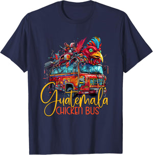 Guatemala Travel Funny Guatemalan Chicken Bus Chapin Chapina T-Shirt - T-Shirt | Navy