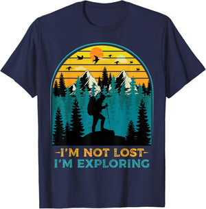 I'm Not Lost I'm Exploring - Funny Hiking Hiker Outdoor Hike T-Shirt - T-Shirt | Navy