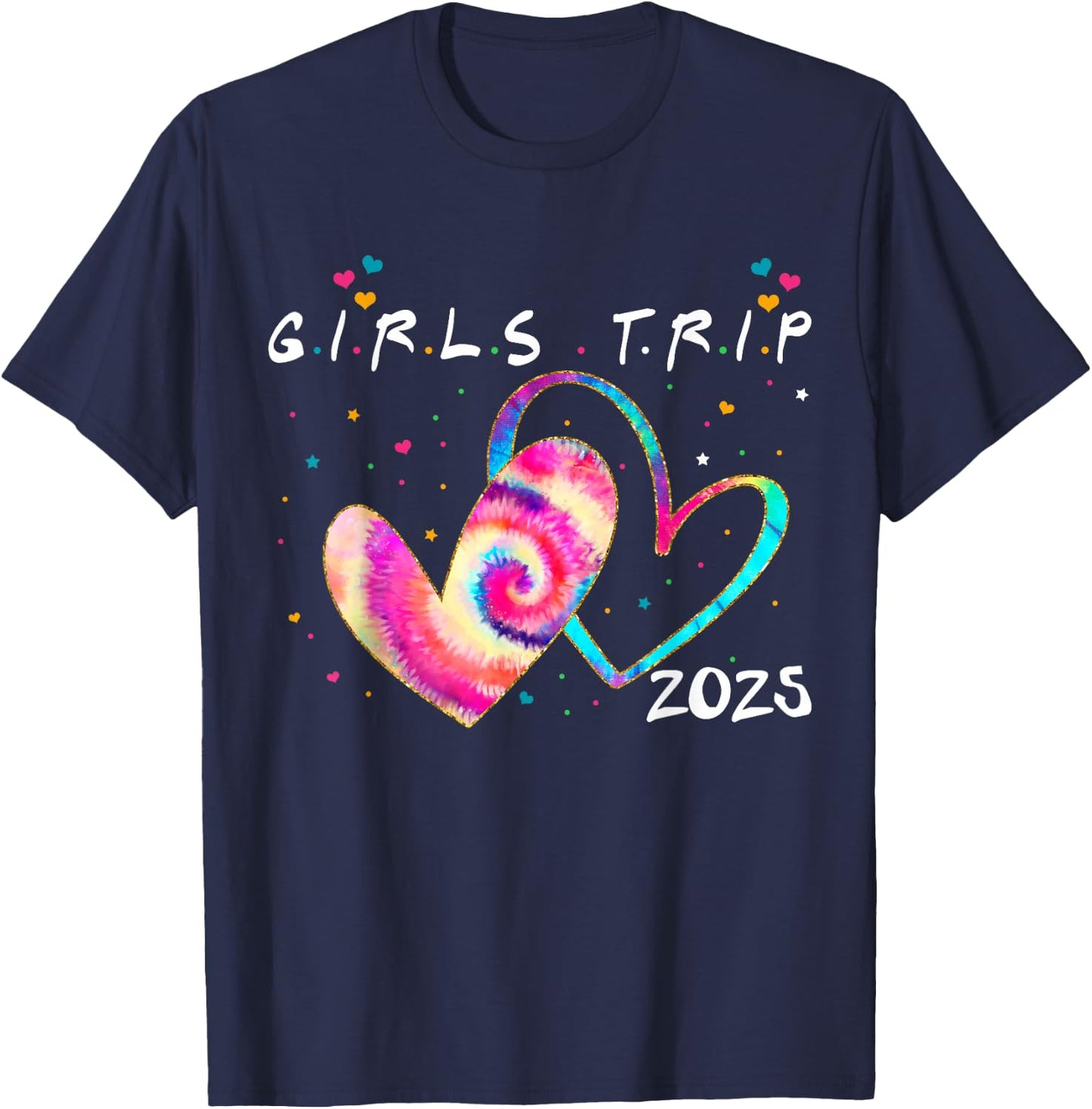 Girls Trip 2025 Summer Beach Vacation Besties T-Shirt - T-Shirt | Navy