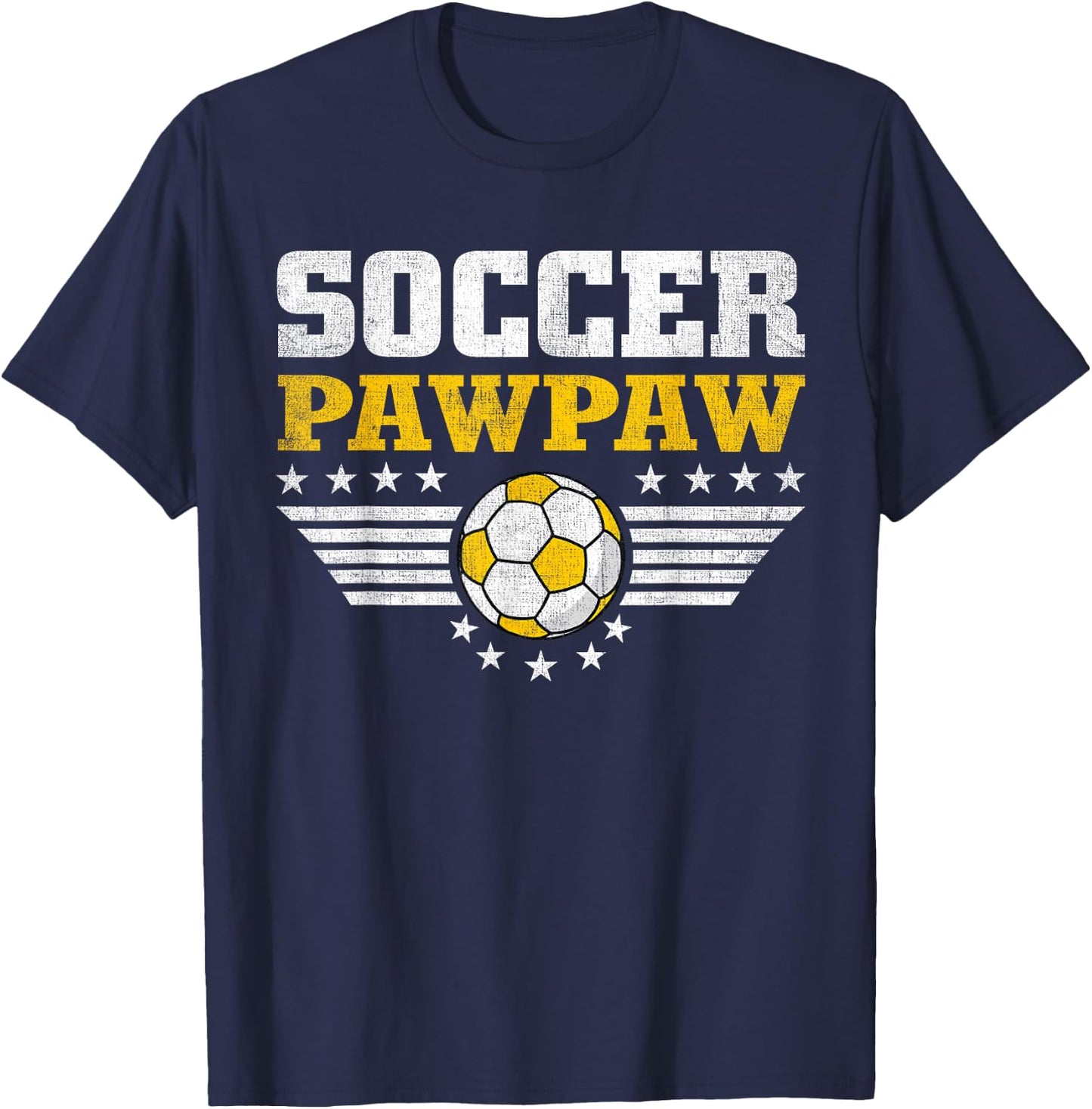 Soccer Pawpaw Funny Sports Players Pawpaw Father's Day T-Shirt - T-Shirt | Navy