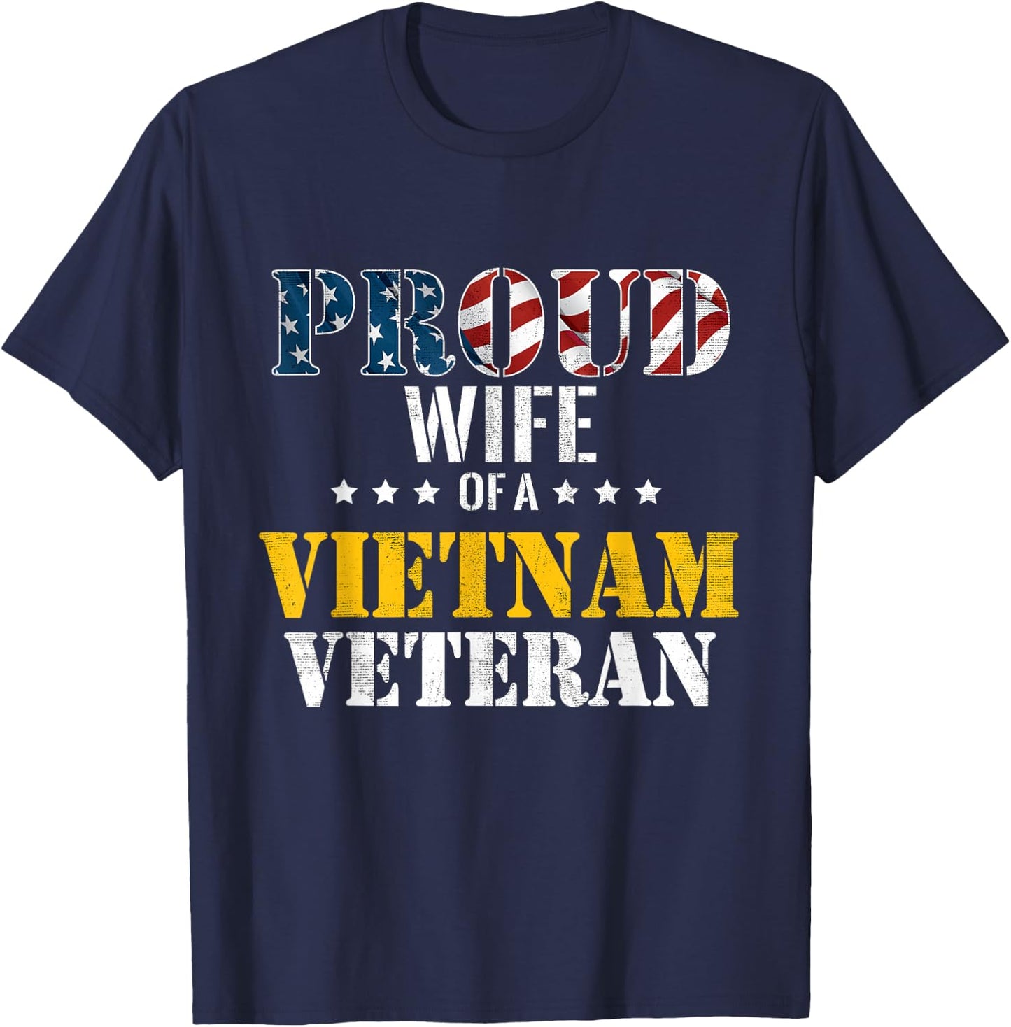 Proud Wife Of A Vietnam Veteran Shirt | US Veterans Day T-Shirt - T-Shirt | Navy