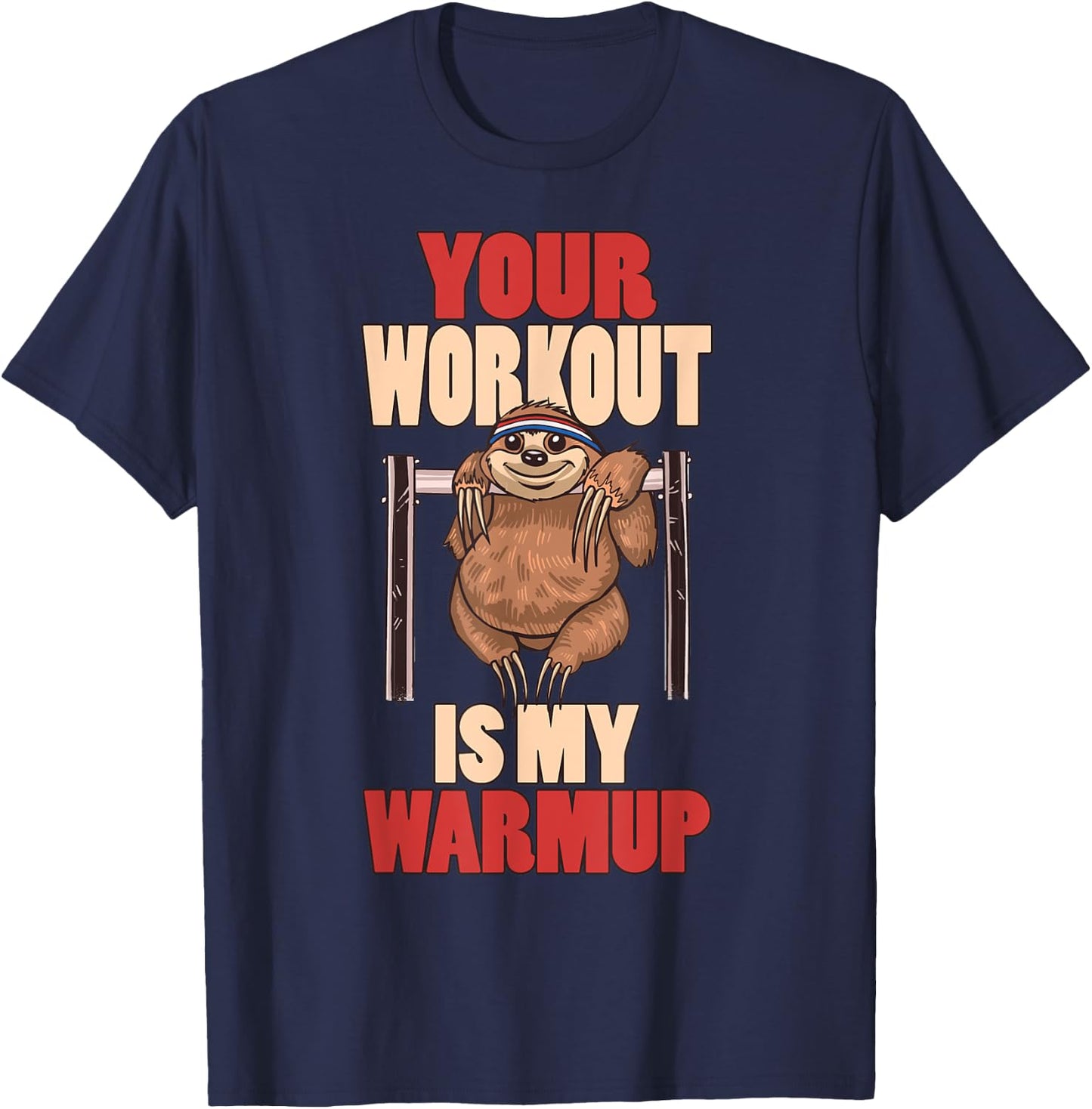 Sporty sloth calisthenic gymnastics Amateur T-Shirt - T-Shirt | Navy