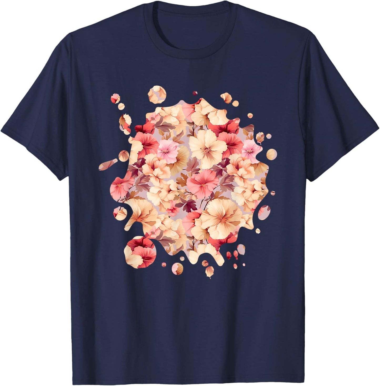 Cute Hollyhock Inspired Flower Plant Lover Gardener women T-Shirt - T-Shirt | Navy