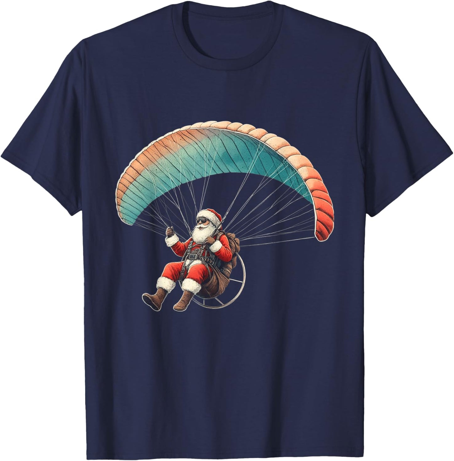 Paragliding Santa Extreme Hobbies Sports Christmas Pajama T-Shirt - T-Shirt | Navy
